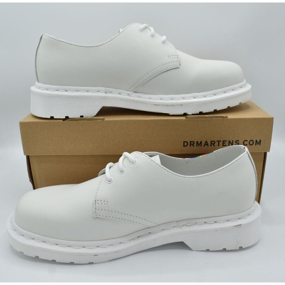 Dr Martens 1461 Womens Size 8 Pride Rainbow Derby White Leather LGBTQ+ Shoes - Picture 2 of 11